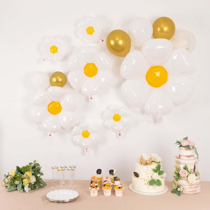 White Daisy Baby Shower Balloon Set