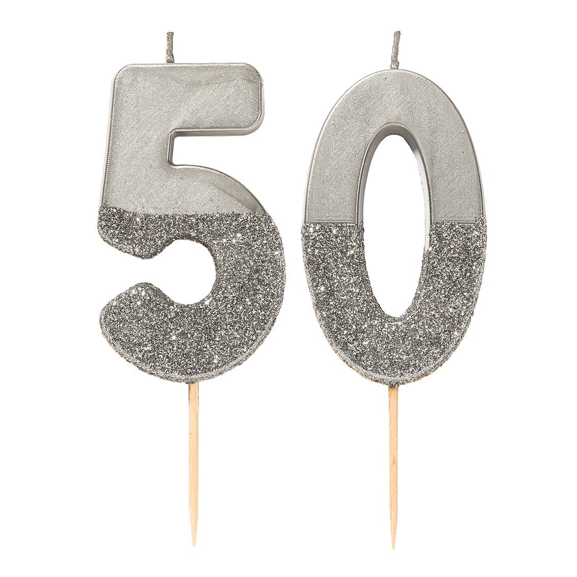 Silver Number Candles