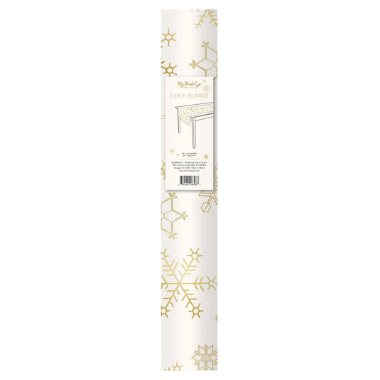 Golden Snowflake Paper Table Runner