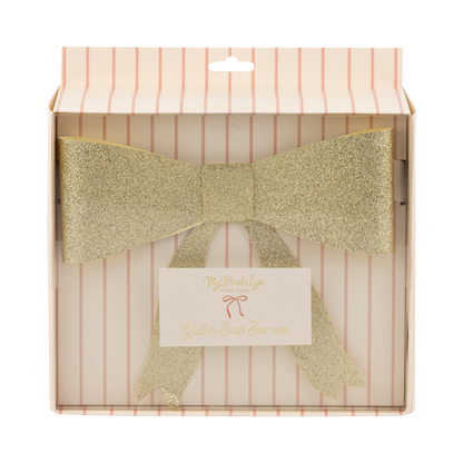 Gold Glitter Bow Garland