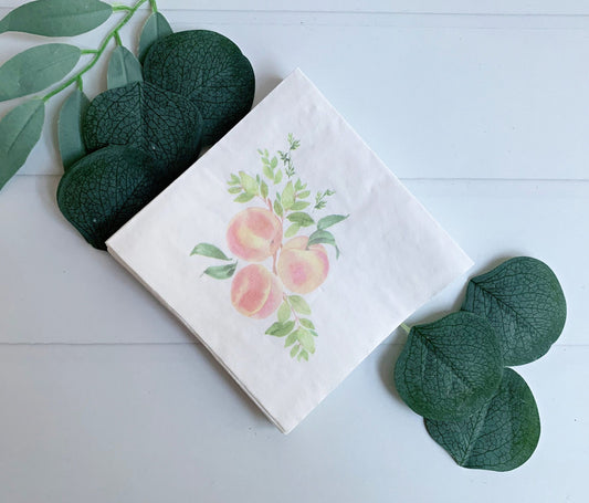 Faded Peach Cocktail Napkins - Sweet as a Peach Party - Set of 16