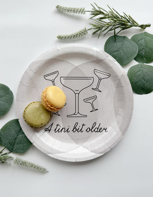 A Tini Bit Older Cake Plates - Black & White