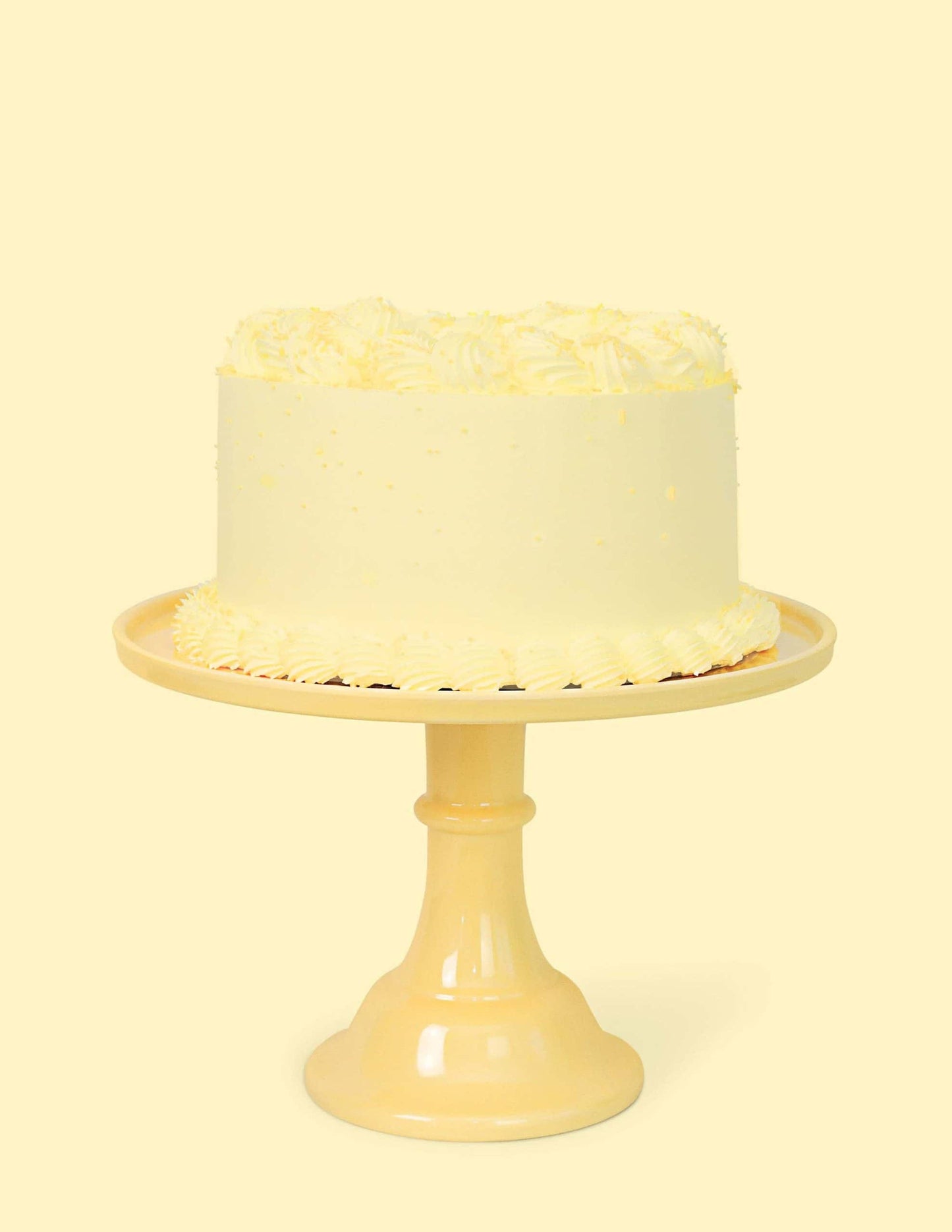 Daisy Yellow Melamine Cake Stand - 11 Inch Reusable