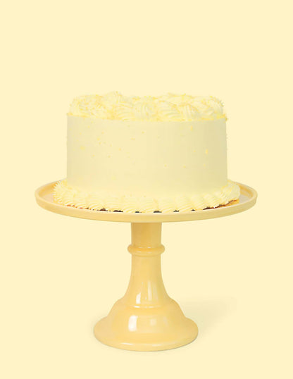 Daisy Yellow Melamine Cake Stand - 11 Inch Reusable