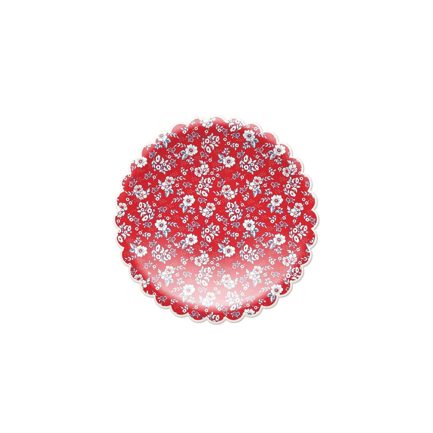 Red Liberty Floral Paper Plate