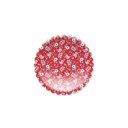 Red Liberty Floral Paper Plate