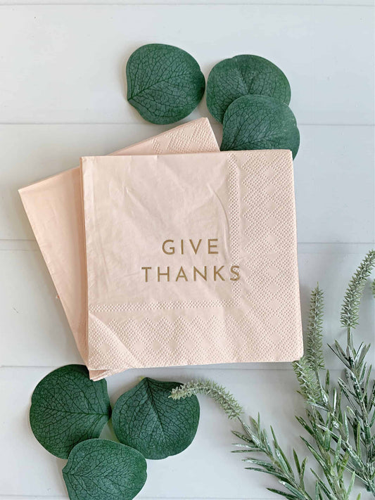Give Thanks Peach Cocktail Napkins