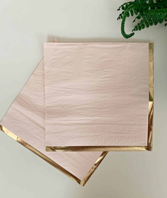 Blush With Gold Foil Edge Napkins