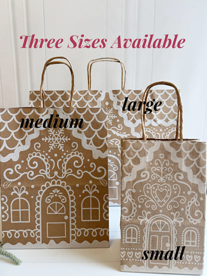 Small Gingerbread Cottage Favor & Gift Bags (Set of 5)