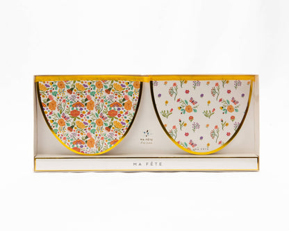 Tea Party Scalloped Garland Banner - Peach Floral Wall Decoration for Bridal Showers