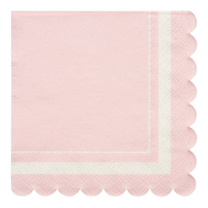 Blush Scalloped Cocktail Napkins