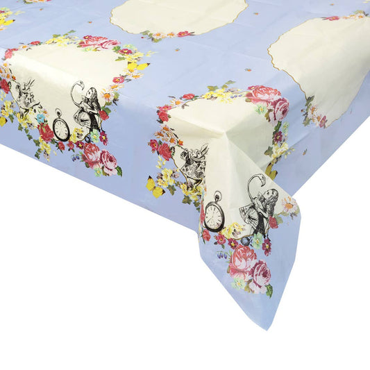 Alice in Wonderland Paper Table Cover - Tea Party Tablecloth | Disposable Party Decor