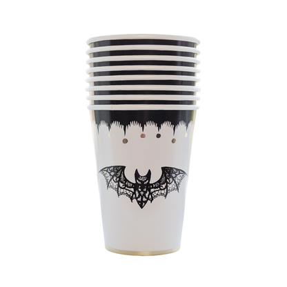 Elegant Halloween Bat Paper Party Cups
