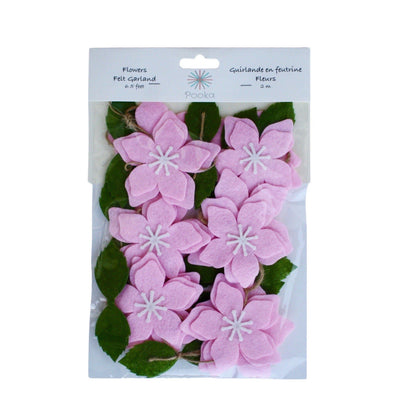 A Baby in Bloom Pink Felt Flower Garland