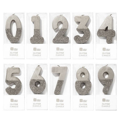 Silver Number Candles
