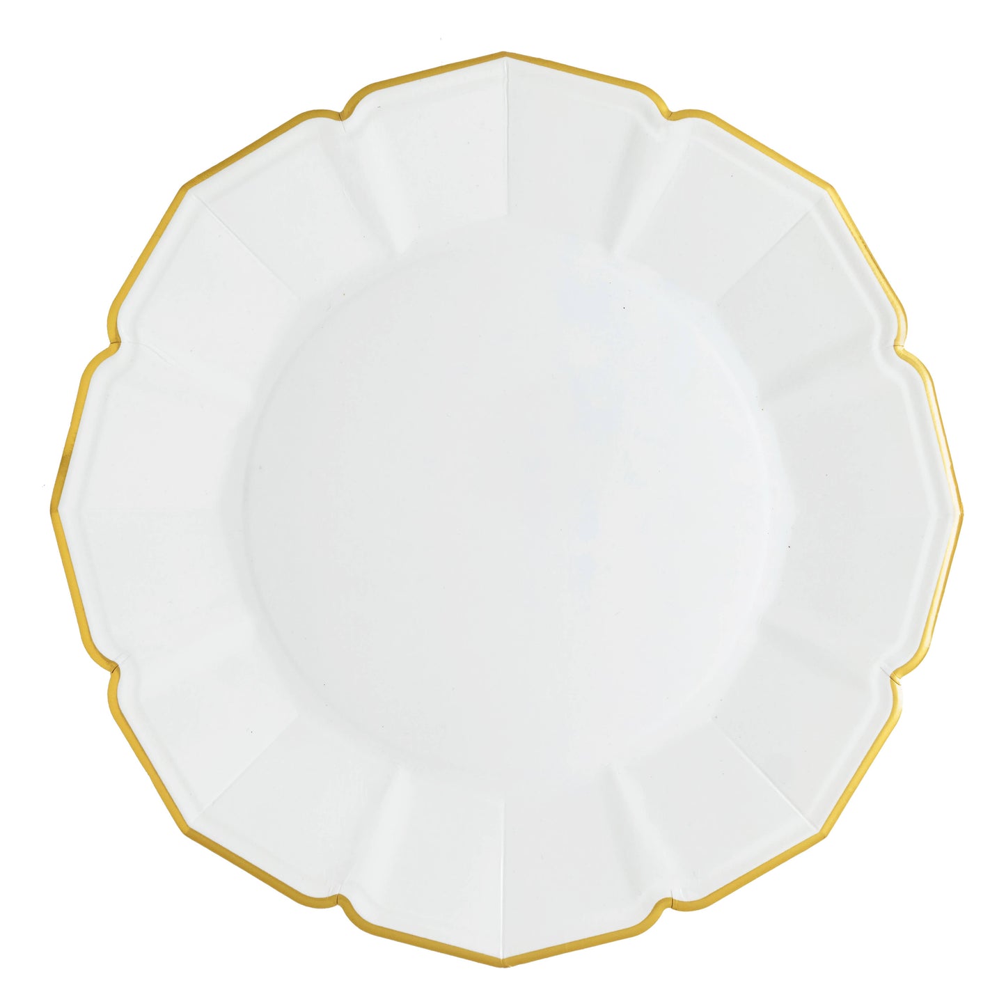 White Scalloped Paper Dinner Plates