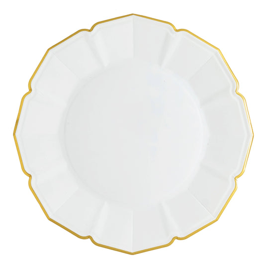 White Scalloped Paper Dinner Plates