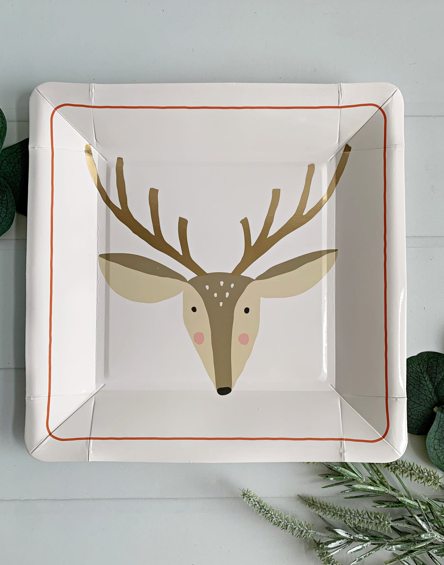 Reindeer Christmas Plates - Ralph Lauren Inspired Holiday Party Tableware