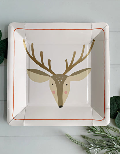 Reindeer Christmas Plates - Ralph Lauren Inspired Holiday Party Tableware
