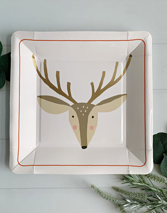 Reindeer Christmas Plates - Ralph Lauren Inspired Holiday Party Tableware