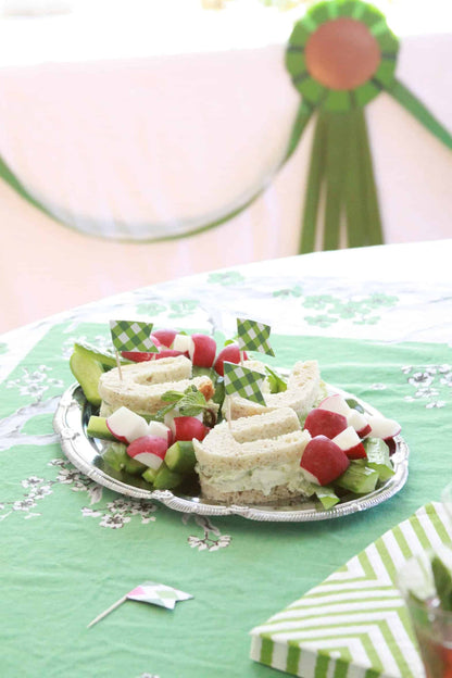 Derby Party - Green Gingham Cupcake Toppers