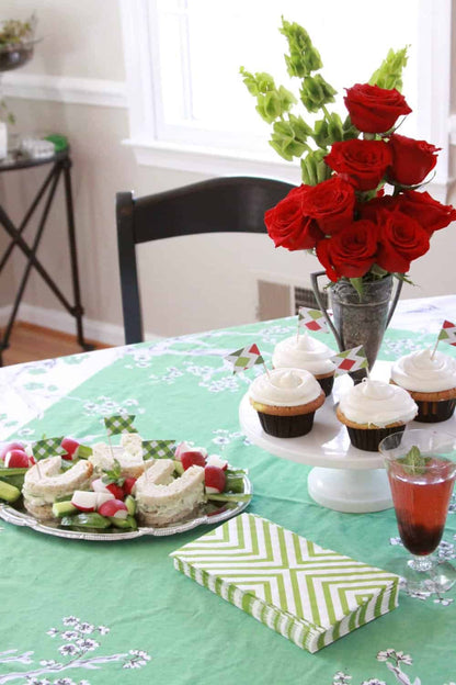 Derby Party - Green Gingham Cupcake Toppers