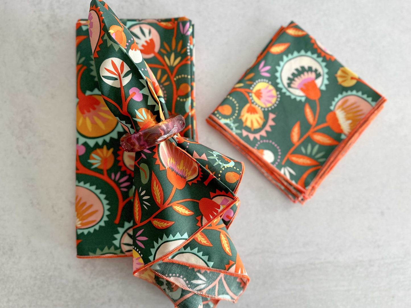 Desert Bloom Cloth Napkins 18 Inch - Cottagecore Farmhouse Reusable Napkins Set of 4