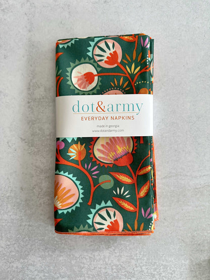 Desert Bloom Cloth Napkins 18 Inch - Cottagecore Farmhouse Reusable Napkins Set of 4