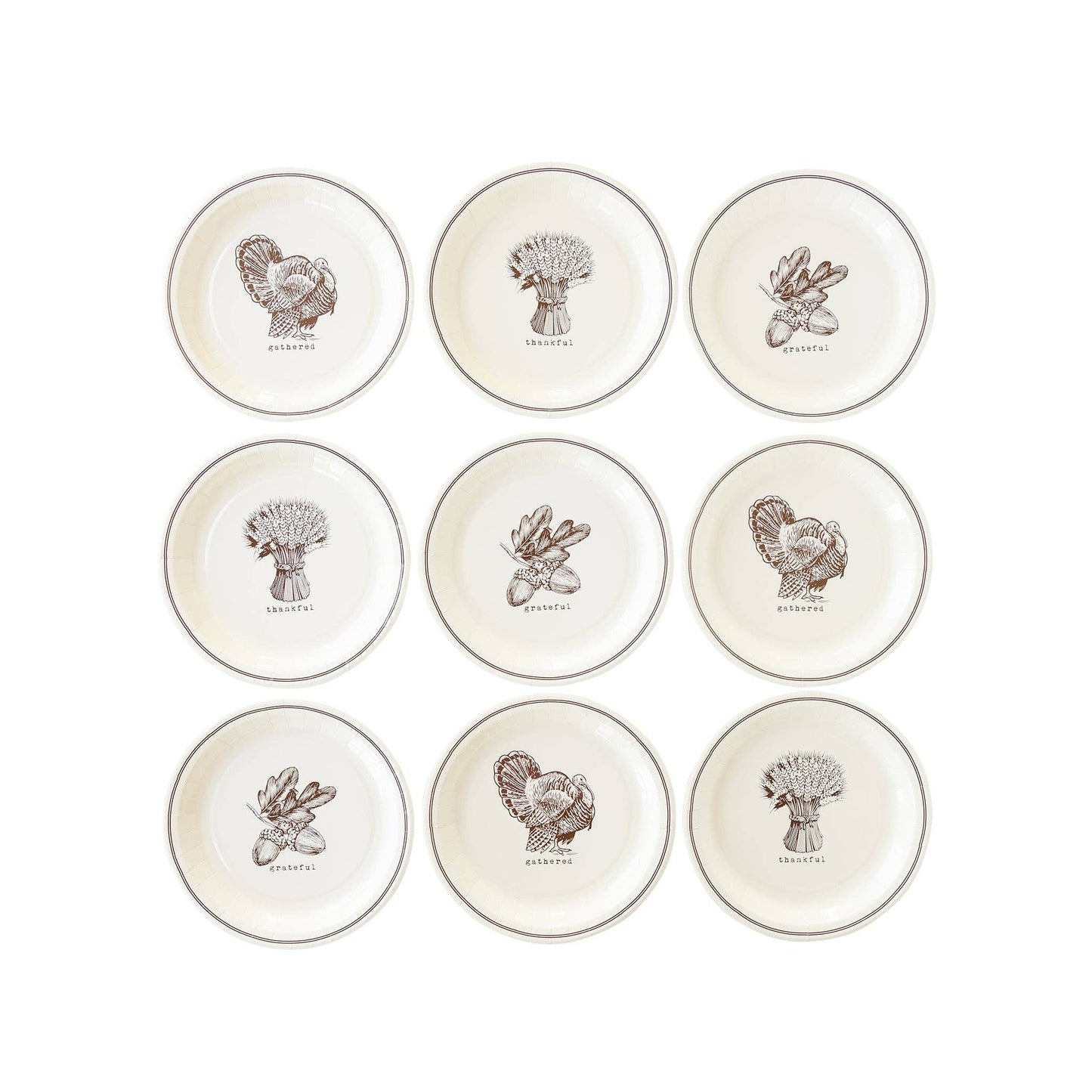 Harvest Icons Paper Dessert Plates