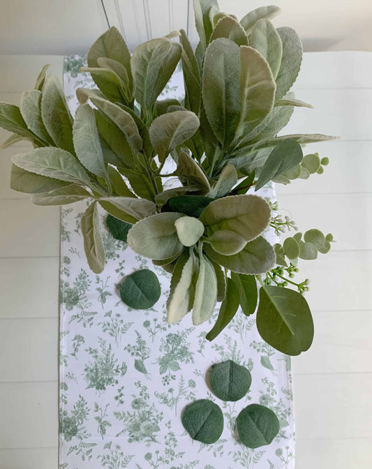 Sage Toile Table Runner