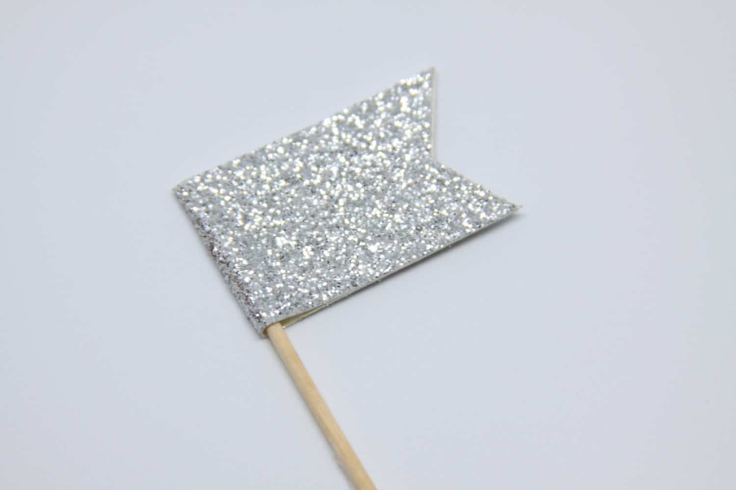 Silver Disco Party Cupcake Topper