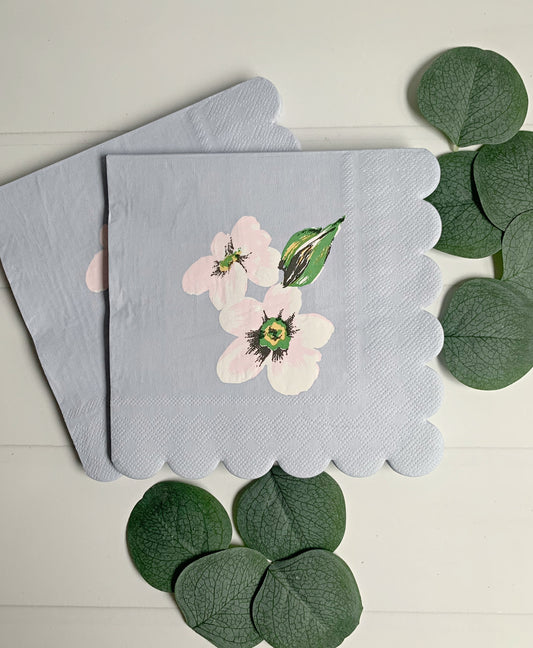 Ice Blue Floral Cocktail Napkins - Vera Bradley