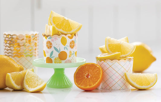 Little Cutie Citrus Lemon Baking Cups - 36 Count Cupcake Liners Food Cups