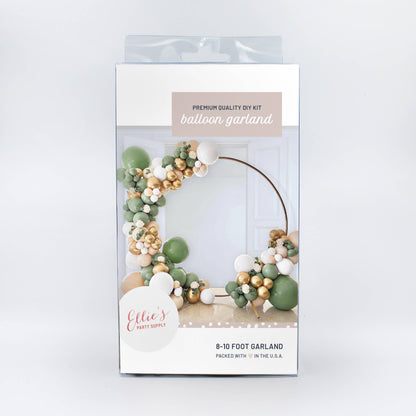 Sage, Gold & White Balloon Garland