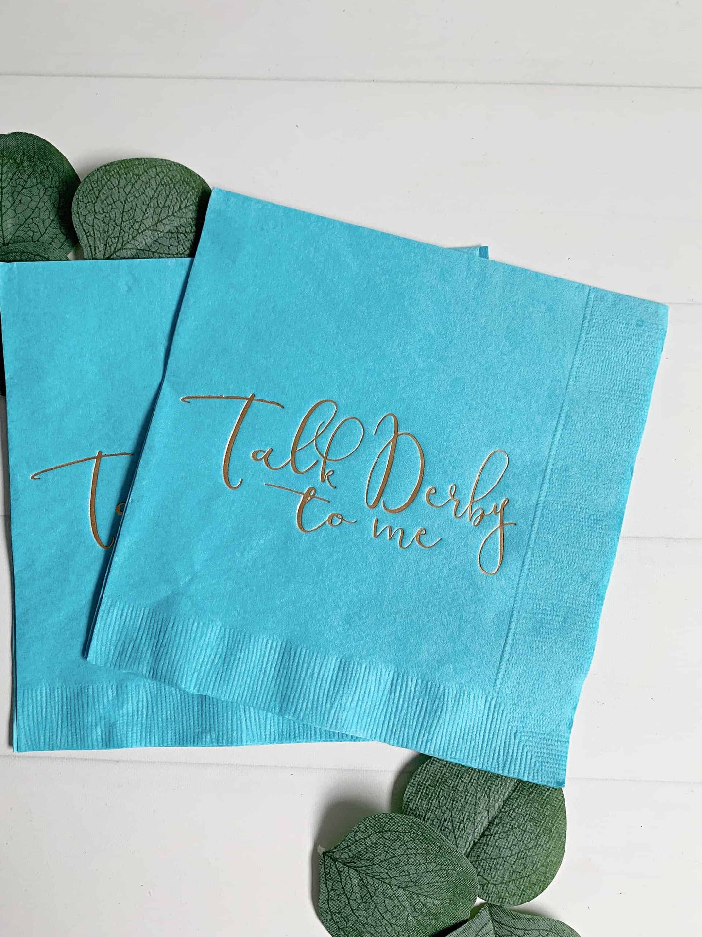 Talk Derby to Me Napkins in Turquoise