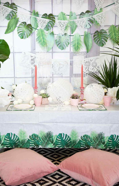 Monstera and Palm Leaf Tropical Garland