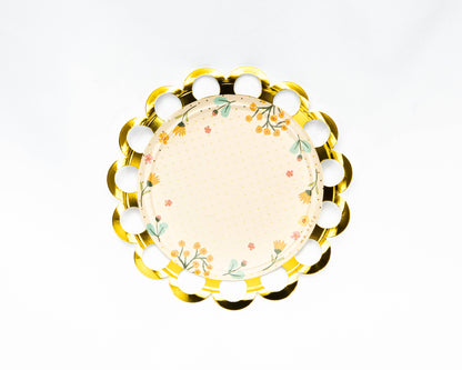 Tea Party Dessert Plates - Pink & Beige