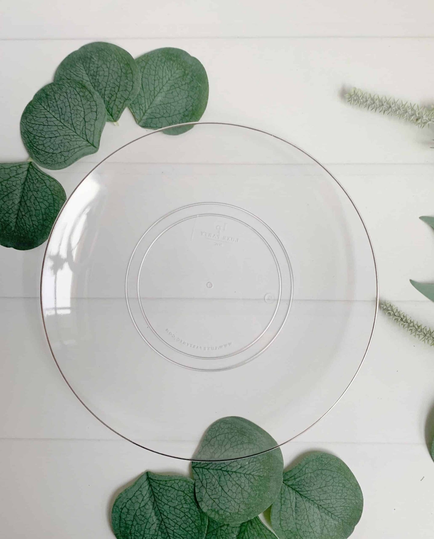 Round Clear with Silver Edge Dessert Plates