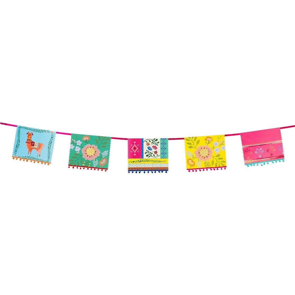 Boho Fiesta Paper and Pom Pom Banner