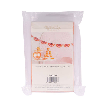 Hot Pink & Orange Scalloped Fan Bunting Banner - Citrus Baby Shower Party Decoration