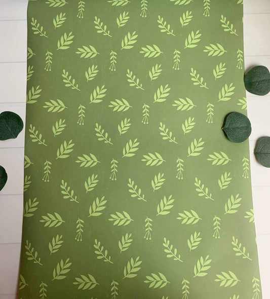 Boho Sage Green Paper Table Runner
