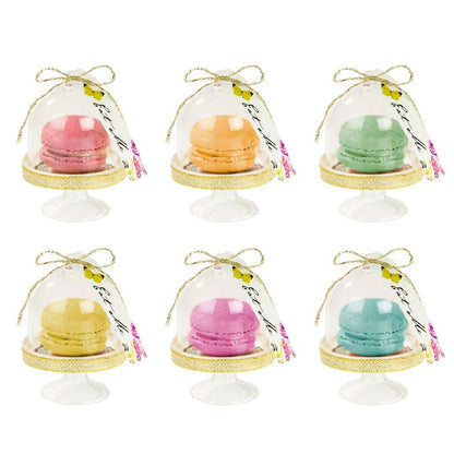 Mini Dessert Stands with Domes - Set of 6 Clear Favor Cake Stands