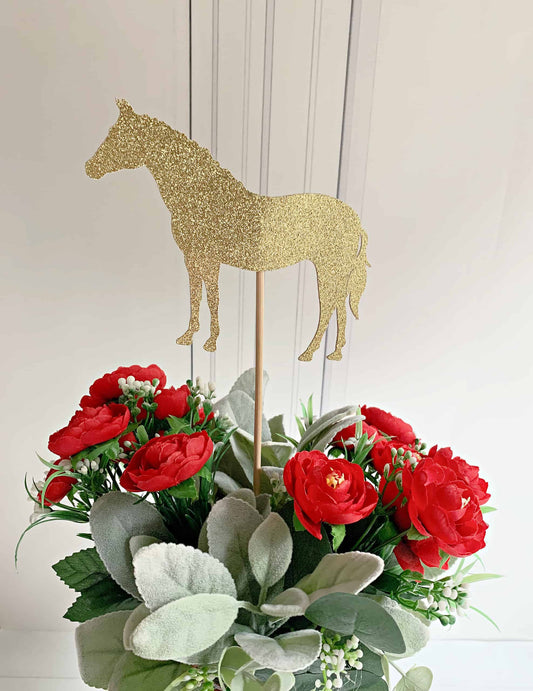 Gold Horse Centerpiece Pick