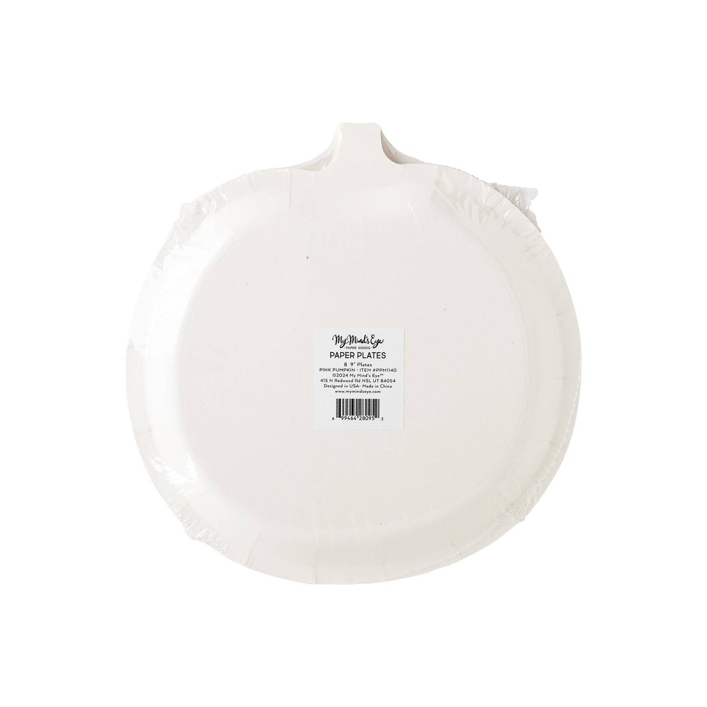 Vintage Pumpkin Face Paper Plates - Hot Pink & Orange