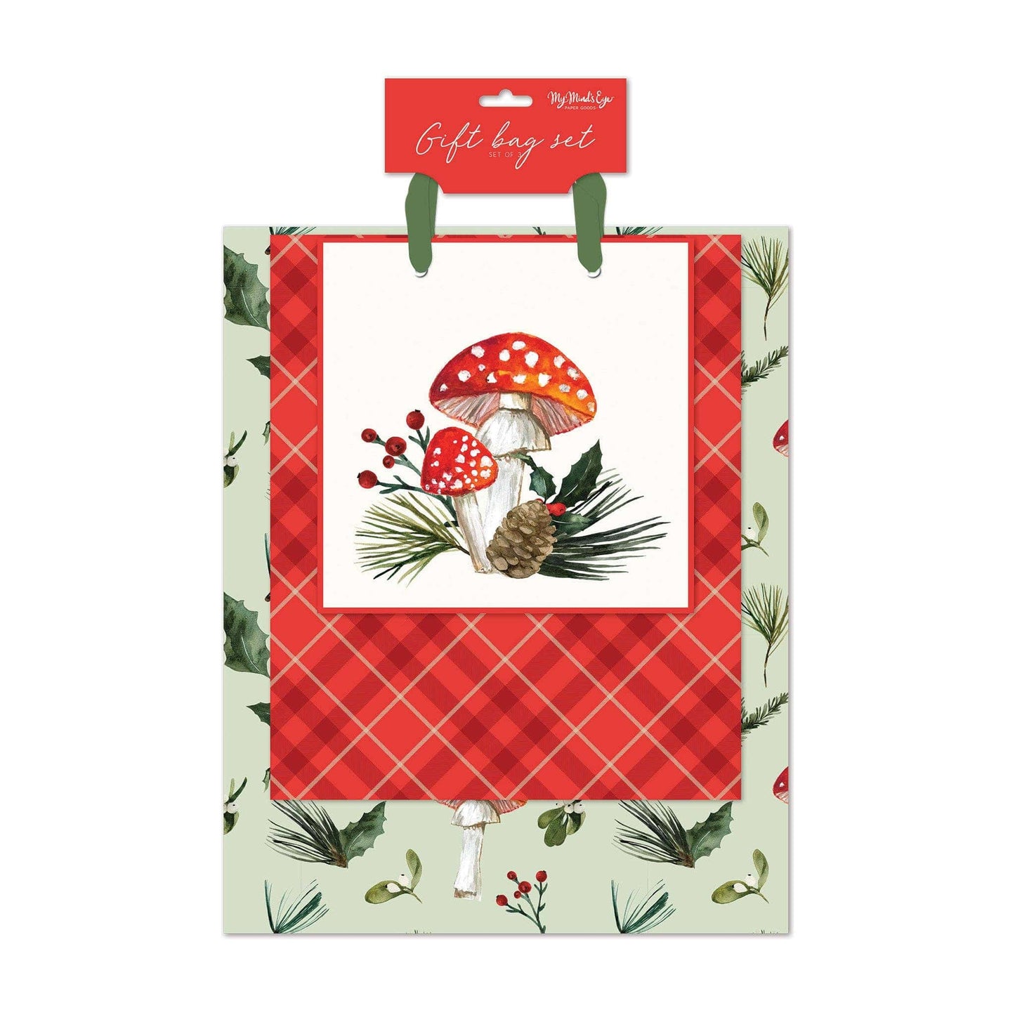 Woodland Mushroom Gift Bag Set of 3