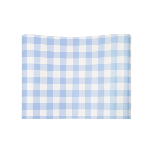 Baby Blue Gingham Plaid Paper Table Runner