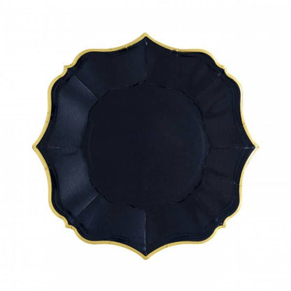 Navy Scalloped Dessert Plates