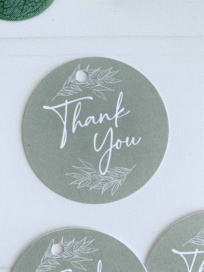 Olive Green Thank You Tags