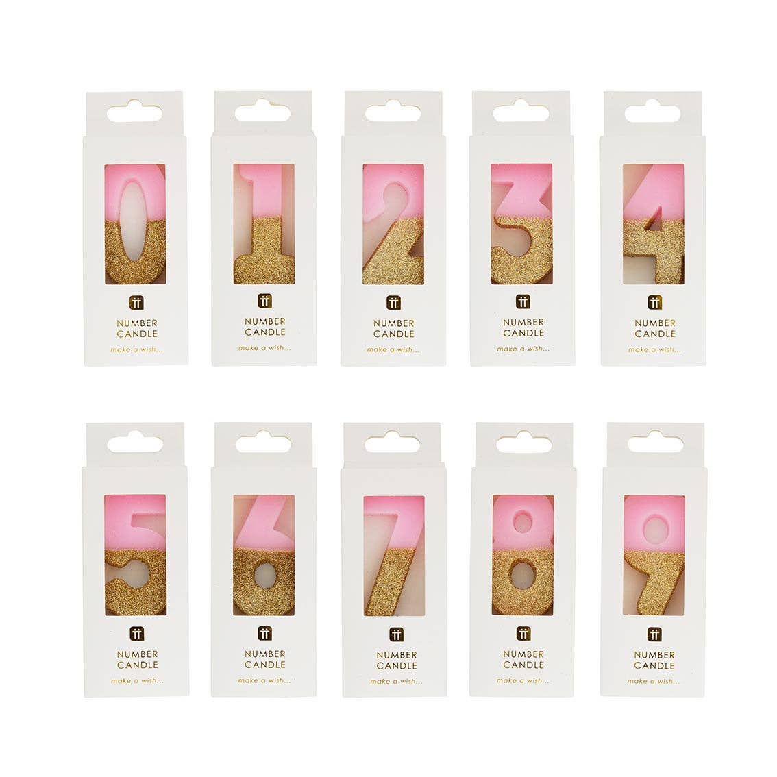 Pink & Gold Glitter Number 1 Birthday Candle | First Birthday Cake Candle