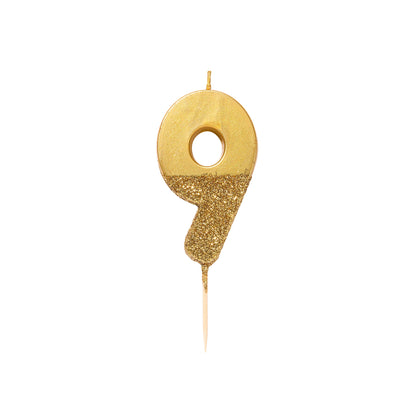 Gold Number Birthday Candles